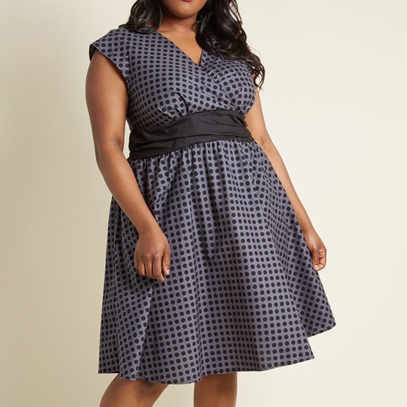 Modcloth Dresses & Skirts - Pretty on the Park Bench A-Line Dress in Polka Dot